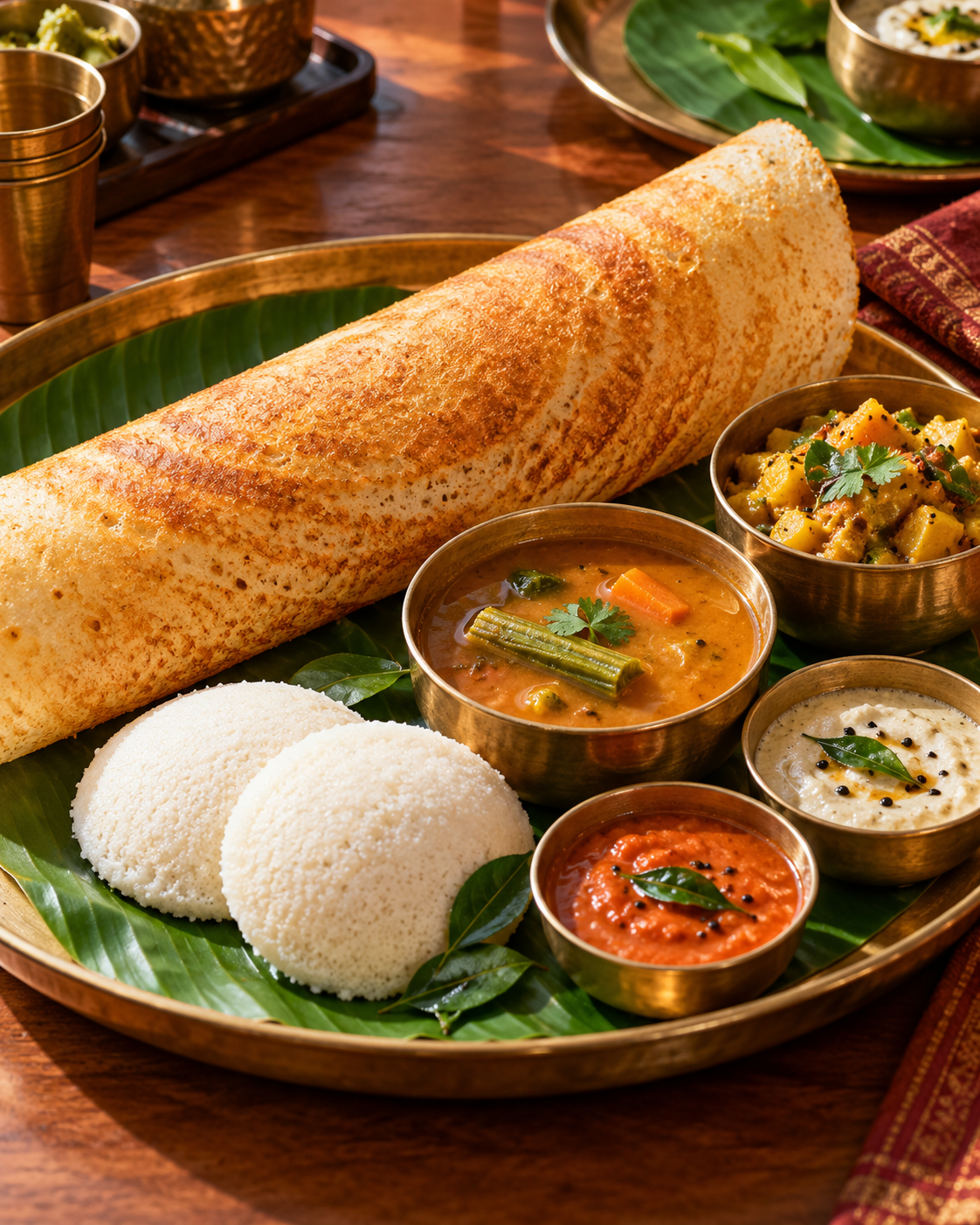 South Indian dishes prepared for sharing at Desi Vibes